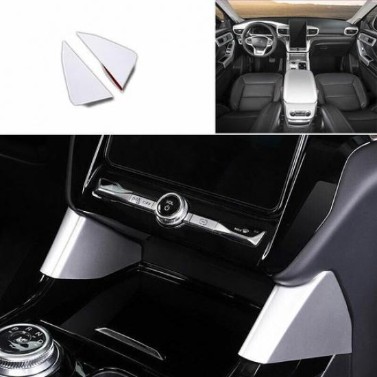 ABS Silver Center Console Gear Shift Side Cover For Ford Explorer 2020-2024
