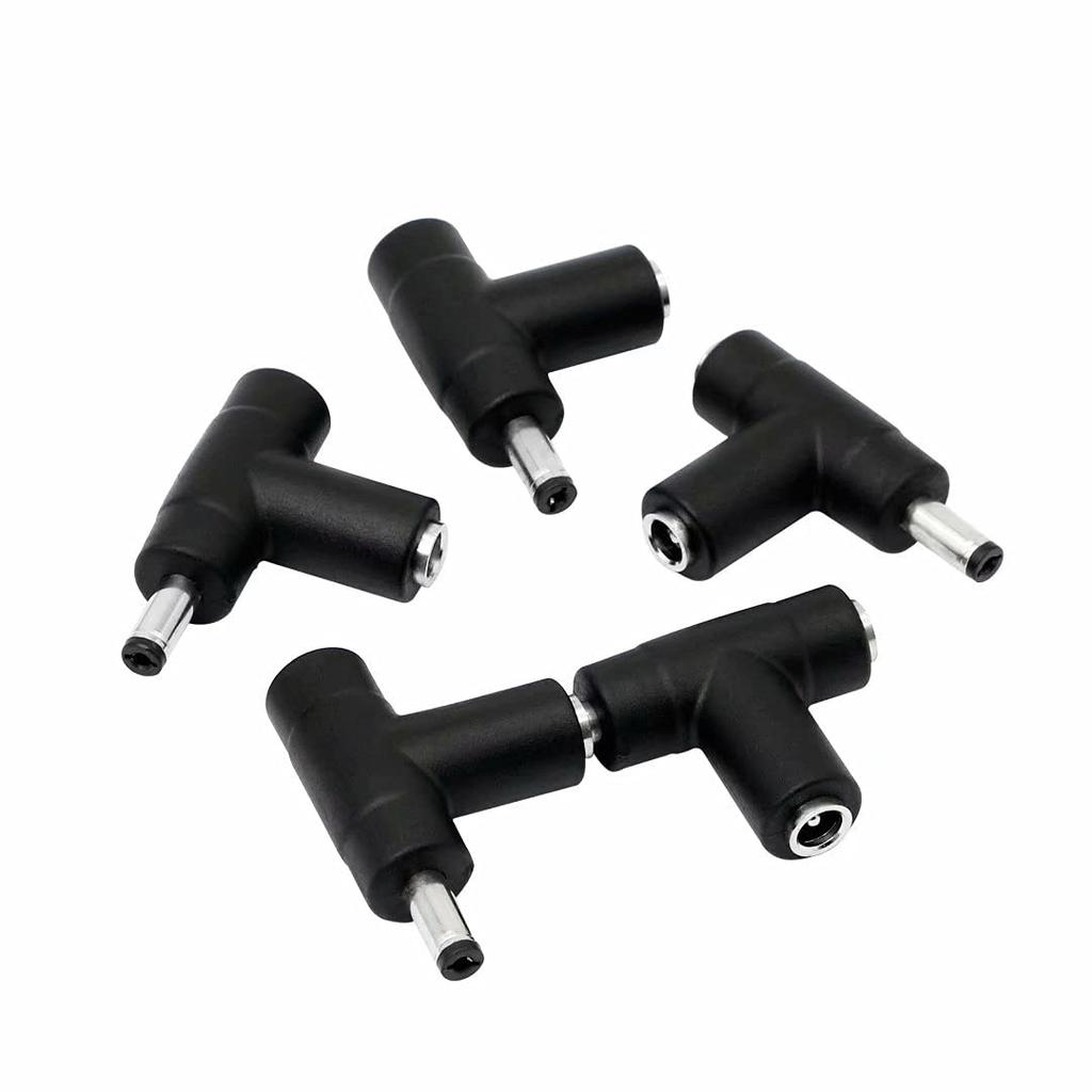 SinLoon Multifunctional DC Angle DC Power Connector DC Jack Coupler Converter for CCTV Lighting S Black 5-Piece Adapter, 90-Degree Adapter, 5.5x2.1mm