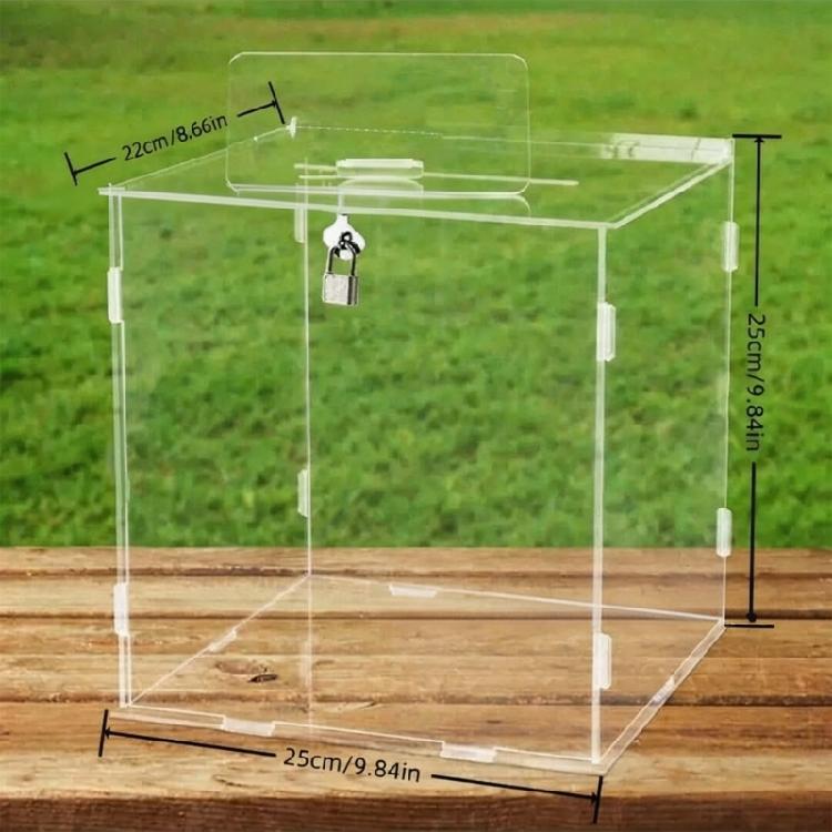 Wedding Card Case Box Clear Acrylic Money Case Storage Container With Lock For Wedding Baby Showers Decoration