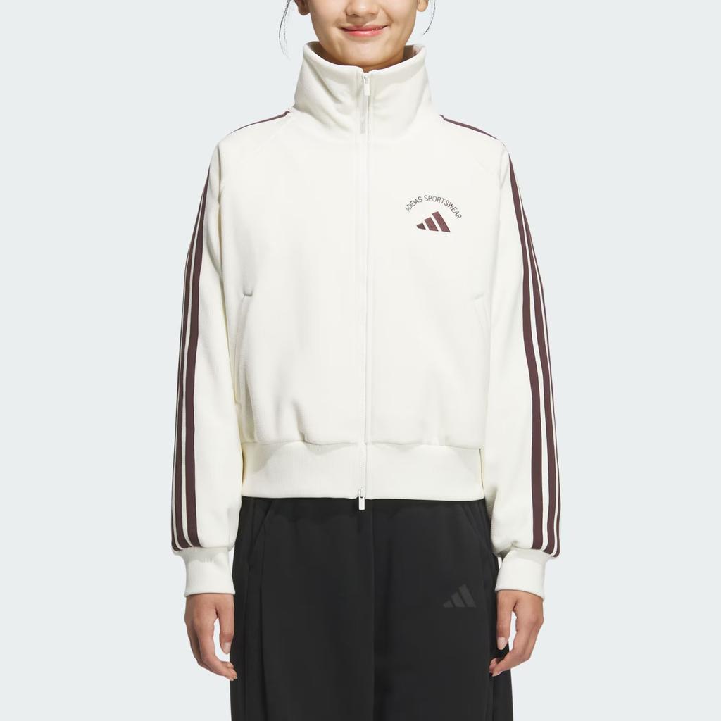 Adidas Sportswear Bonded Fleece Logo Warm Loose Fit Short Jacket Women Jacket KC0036