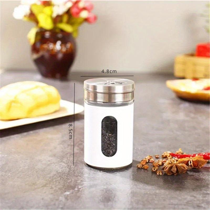 2PCS Stainless Steel Seasoning Bottle Peppercorn Seasoning Bottle Outdoor Barbecue Tools Porous Rotating Lid Seasoning Bottle