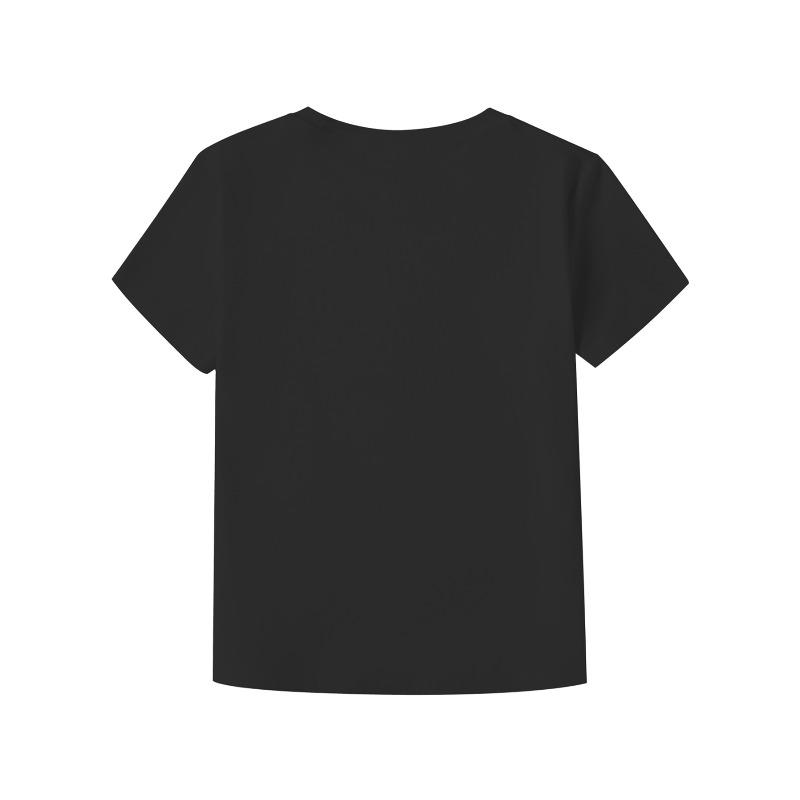 Mädchen Katze trinkt Boba Tee Aufdruck Rundhals Kurzarm T-Shirt