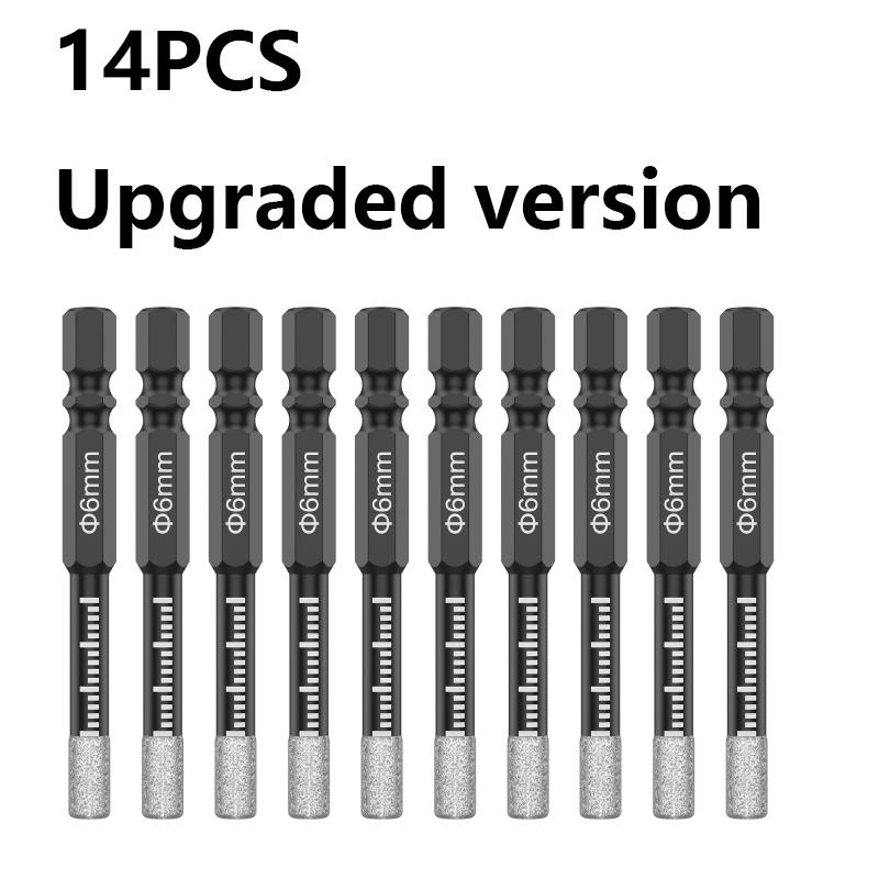 7Pcs 6mm Dry Diamond Drill Bits Set Vacuum Brazed Core Drill Bit Kit Quick Change Hex Shank for Porcelain Granite Tile Marble
