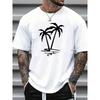 European sizes Palm Tree Mens TShirt Comfortable Crew Neck Casual ShortSleeves Soft Breathable Top Menswear Tshirt Summer