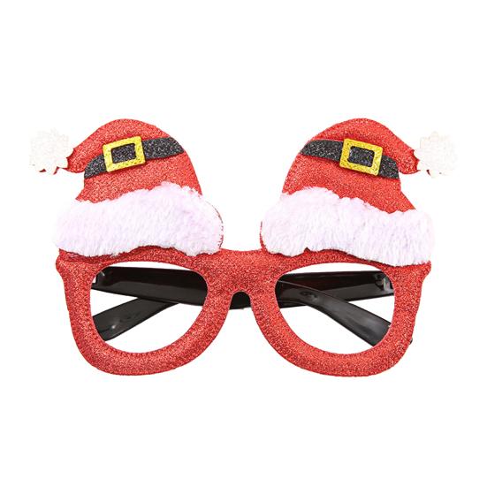 huaqianguhh Christmas Glasses, Glitter Holiday Party Glasses Frames, Santa Hat Tree Snowman Bear Funny Eyeglasses for Favors