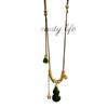 Chinese Retro Buddha Jade Gourd Tassel Necklace for Women