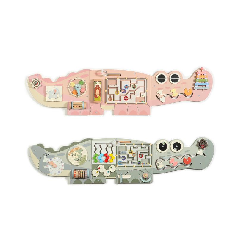 Children's Kindergarten Crocodile Wall Game Puzzle Early Education Intellectual Wall Busy Board Wall Decoration Toy