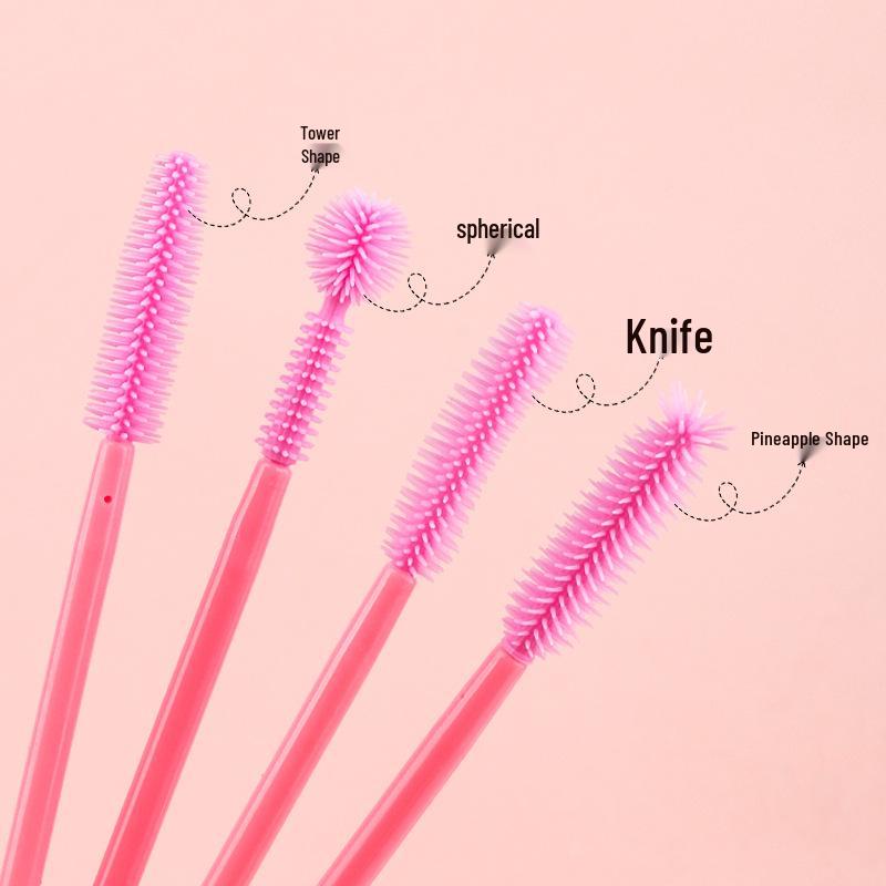 50-Pack Portable Silicone Eyelash Brushes & Eyebrow Curlers for Makeup