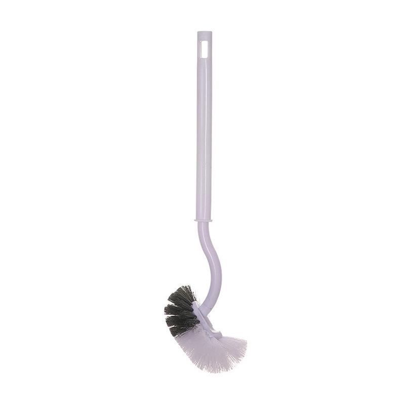 Wall-Mounted No Dead Corner Toilet Brush Set with Base for Bathroom Cleaning