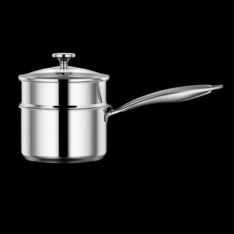 ZISIZ Stainless Steel Milk Pot with Steamer