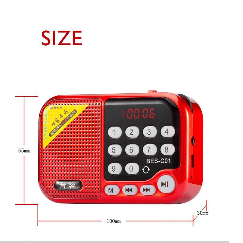 C01 Mini Tragbare Ältere Radio Karte Kleine Lautsprecher 3,5mm Jack TF Karte/USB Mp3 player