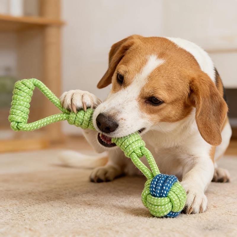 Washable Durable Dog Rope Knot Ball Interactive Tug Of War Teeth Cleaning Training Toy For Small Medium Dogs