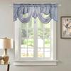 Wavy Design Window Valance with Fringes and Rod Pocket for Soft Light and Privacy In Bedrooms or Living Room Decoration