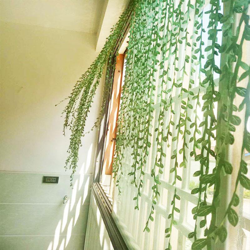 10M Silk Leaf-Shaped Handmake Artificial Green Leaves Hanging Vines Wedding Decoration DIY Wreath Gift Scrapbooking Craft
