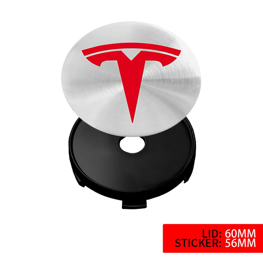 4pcs 56/60mm Car Wheel Center Cover Sticker Tire Hub Cap Badge Covers For Tesla Model 3 Model S Model X Model Y Coil Accessories