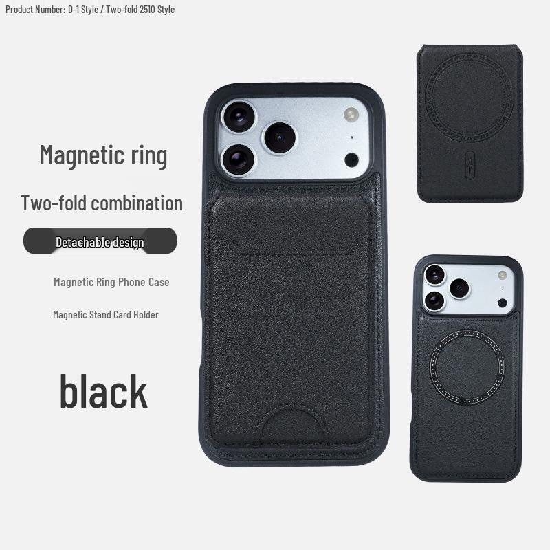 Magnetic Leather Flip Card Holder Stand for Apple 16 Phone