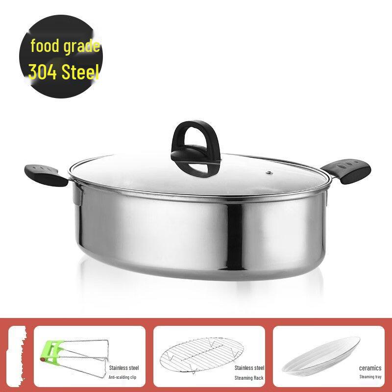Yoshida Craftsman 304 Stainless Steel Oval Steamer Pot