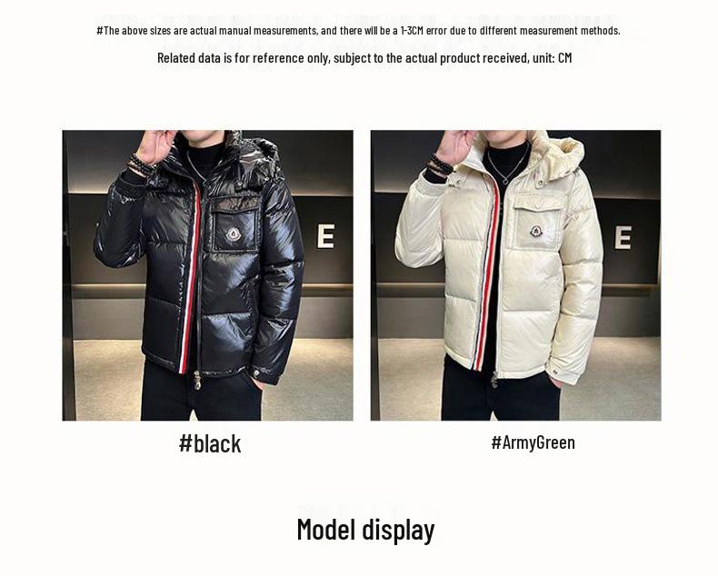 Winter Unisex Regenbogen Reißverschluss Daunenjacke – Kurz, Warm und Winddicht