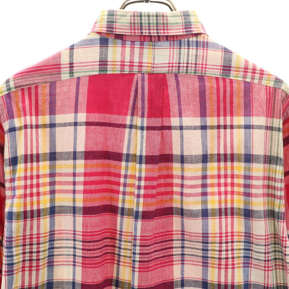 POLO COUNTRY 80s 90s Old Check Pattern Long sleeve Button down shirt Men's Used