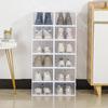 Stackable Transparent PP Storage Box With Flip Lid Shoes Socks Toys Household Items - Large Size 33x23x14cm