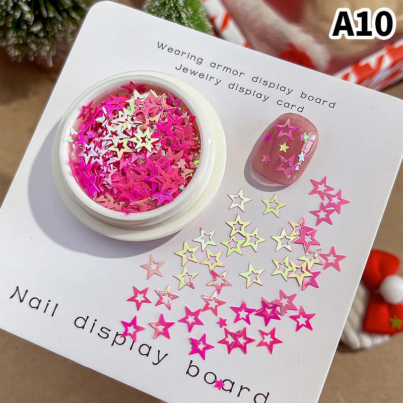 3D Christmas Snowflakes Metal Nail Glitter Sequins Mixed-Design Hollow-Out Snow Flakes 3D Xmas Snowflakes Decor