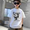 T-shirt Estiva Tupac 2pac Rapper Thug Stampa Moda Bambini Ragazzi Ragazze Abbigliamento Casual Manica Corta Top