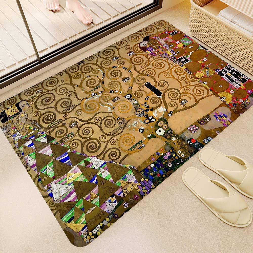 Gustav Klimt The Kiss Floor Mat Rectangle Anti-slip Home Soft Badmat Front Door Indoor Outdoor Mat Welcome Doormat