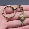 Punk Airplane Gear Steampunk Themed Antique Bronze Metal Keychain with 30mm Ring for Boys Bag Charm