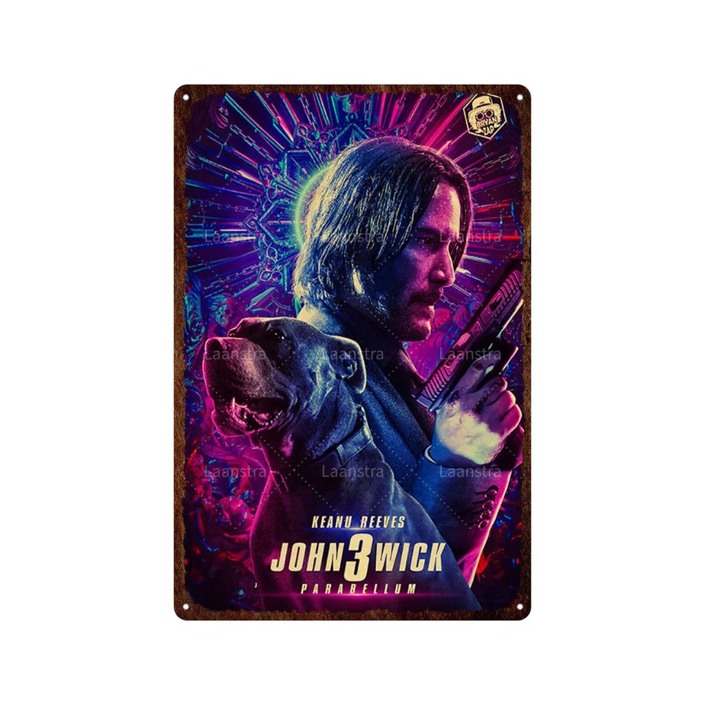 Vintage Movie Poster John Wick Poster Metal Sign Decorative Tin Painting Home Cafe Bar Kraft Poster Wall Sticker Decoration