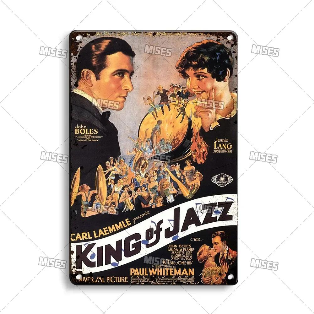 MISES JAZZ Metal Poster Vintage Metal Tin Sign Decorative Plate Metal Sign Music Metal Plaque Home Bar Studio Industrial Decor