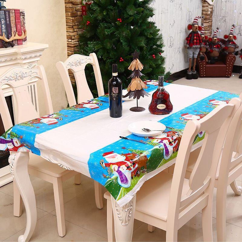 

Колокольчик Рождественские Елки Снеговик Санта Рождество Скатерть Настольная Покрытие Ткань Декор Дом F