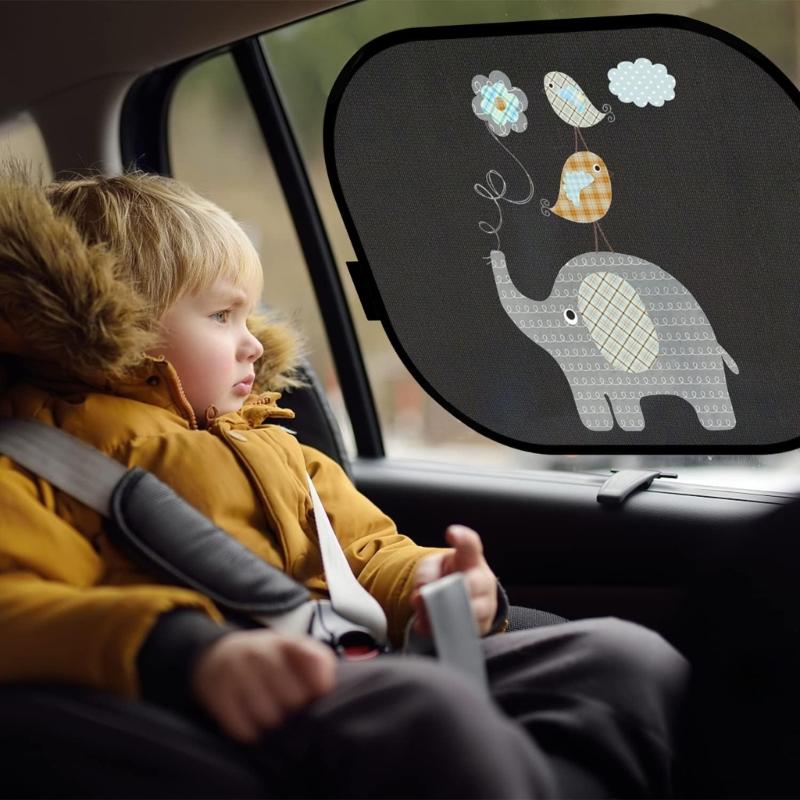 Car Window Shade Cartoon Car Window Sunshades for Baby UV Protections Cover Curtain Sun Visors for Side Window