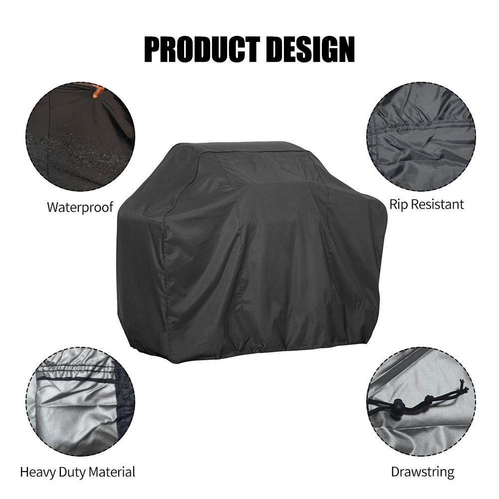 BBQ Grill Cover Barbecue Gas Grill Cover 210D Waterproof Hvy Duty   Resistant Dust-Proof Charcoal Electric Grill Cover