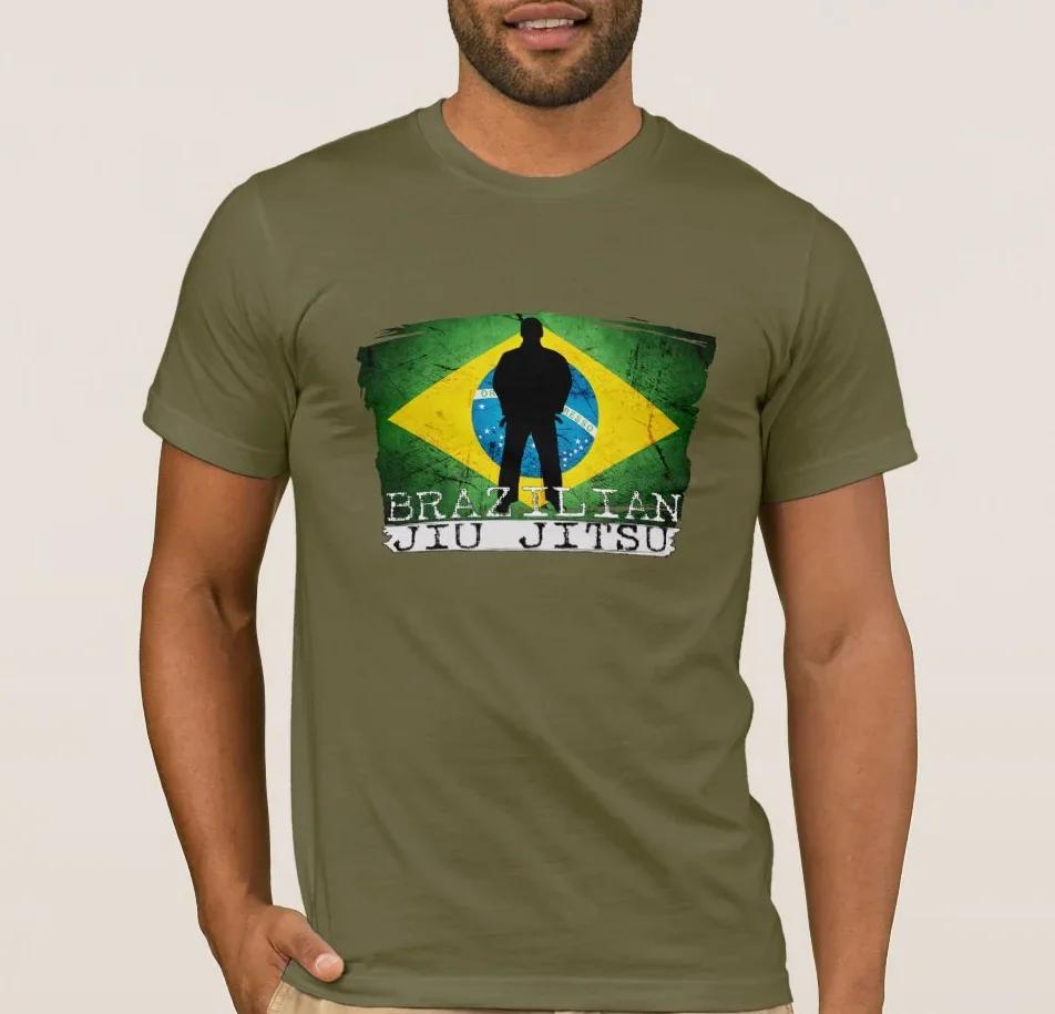 Brazil Flag BJJ Brazilian Jiu Jitsu MMA Training TShirt 100 Cotton ONeck Short Sleeve Summer Casual Mens Tshirt Streetwear