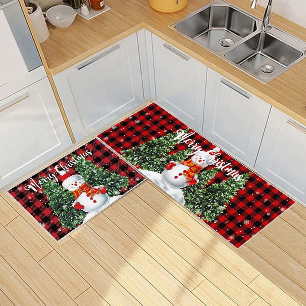 2 stücke Weihnachten Teppich 17*24in/17*47 In Tufted Rutschfeste Badezimmer Haustür Schlafzimmer Küche Wohnzimmer Matte Teppich