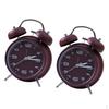 2pcs Double Bell Mechanical Clock Dustproof-Wine