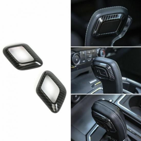 Carbon Fiber Gear Shift Knob Trim Cover Decoration Bezel for Ford F150 2015-