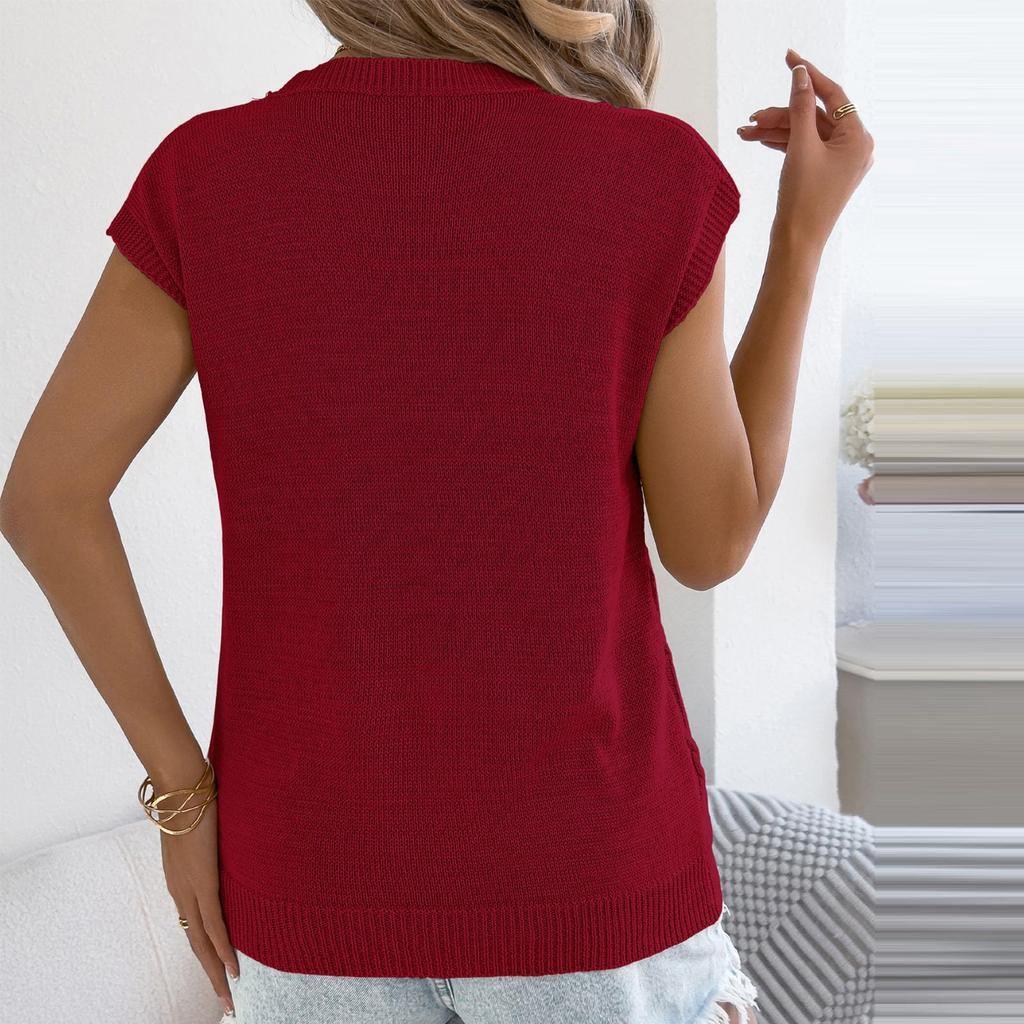 Women's Knit  Short-Sleeve Top Casual Comfortable  Blouse