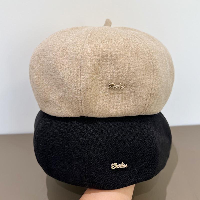 Black Beret Versatile Face Showing Little Beret Painter Female Autumn Korean Hat Big Head Circumference Ins Trendy Hat