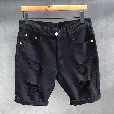 Short en jean déchiré décontracté pour homme – Coupe ample, style estival