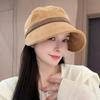 Retro Corduroy Versatile Casual Travel Face Small Warm Pile Bucket Hat Women