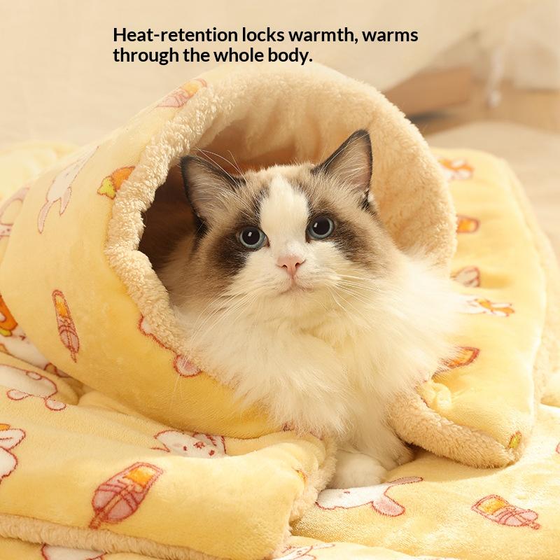 Flannel Rabbit Cloud Teddy Bear Blanket Pet Mat Winter Warmth Blanket for Dogs and Cats