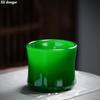 Kaisergrünes Glas Cha Wan Jade Porzellan Meistertasse Bambusgelenk Teetasse Chinesische Tasse Exquisite Jade Teetasse