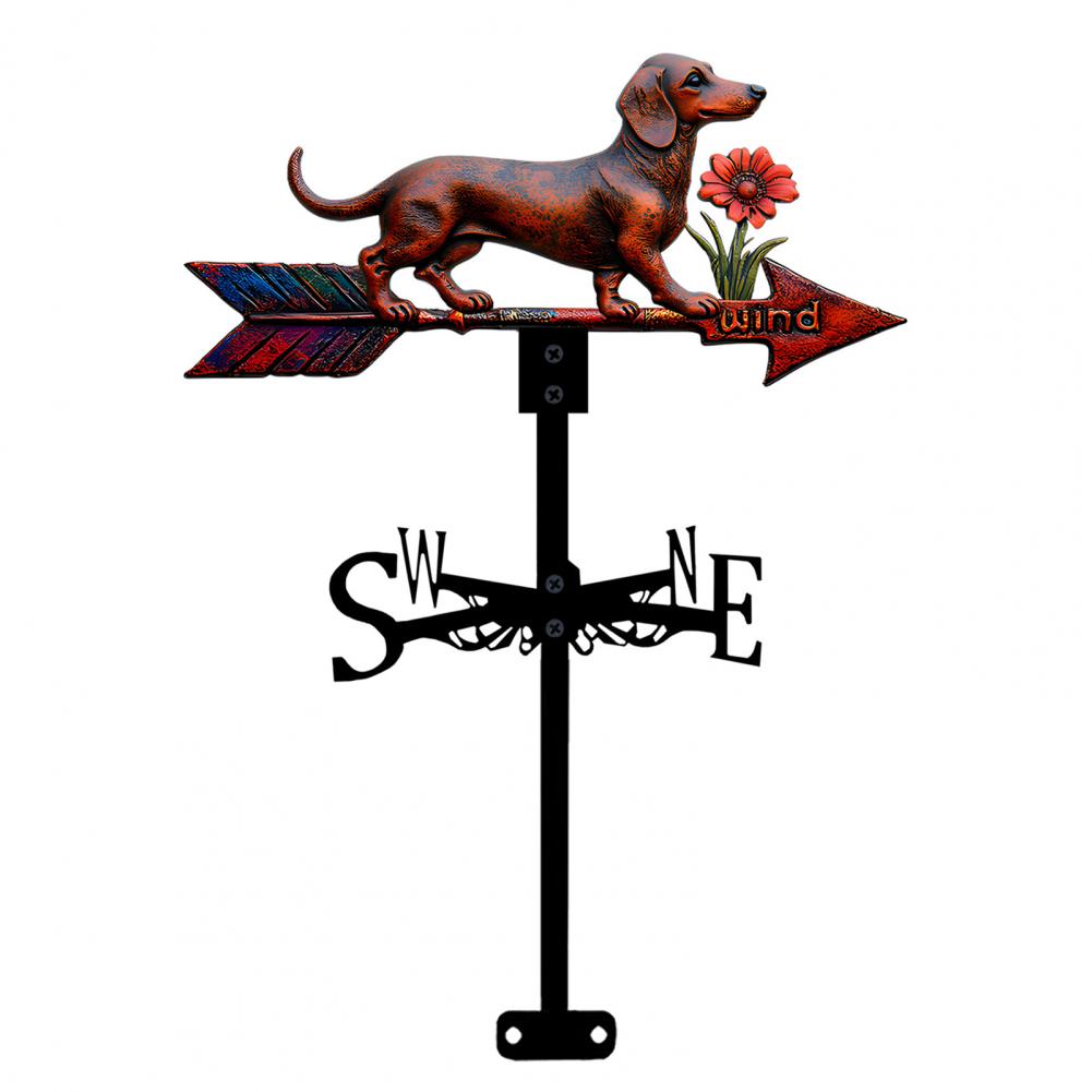 Metal Weather Vane Indicator Rustic Style Dog Wind Vane Rooftop Decoration for Shed Garden Yard Decor