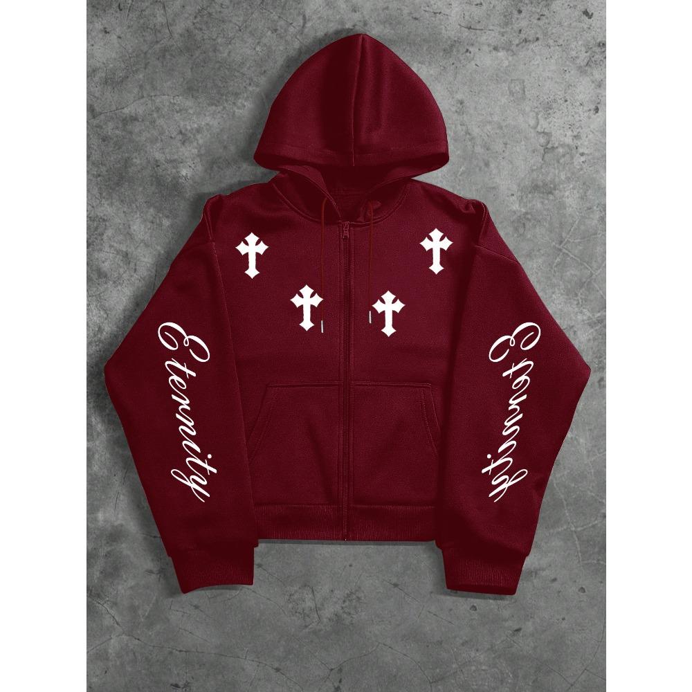 Trendiger Bedruckter Herren Zip-Up Hoodie, Perfekt für Lässige Streetwear, Ideal für Stilvolle Outfits, Neue Herbstkollektion