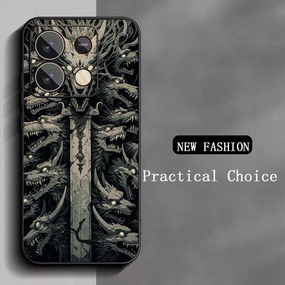 Demon cool hip-hop pattern design Phone Case For Redmi Note 14 13 12 11 Pro Plus S 5G 14C A3 Soft Black Phone Cover