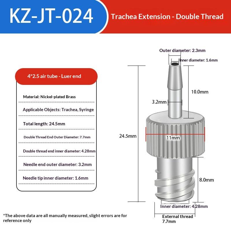 Dispensing Glue Subpackaging Syringe Barrel Luer Lock Adapter Fitting Tracheal Connector Metal Material Parts