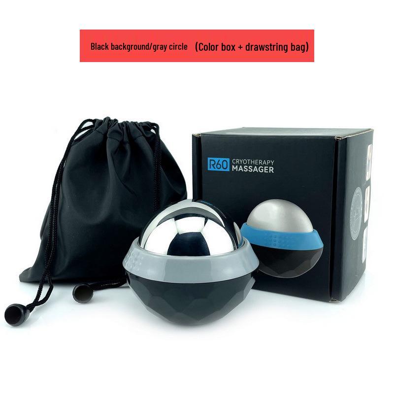 Stainless Steel Massage Roller: Handheld Cold & Hot Compress Ball for Muscle Relaxation and Fascia Relief.