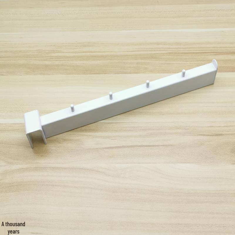 Black & White Clothing Store Stainless Steel Wall-Mounted Display Rack with Side Hooks and Shelving Brackets