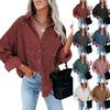 Women Oversize Casual Corduroy Shirt Loose Long Sleeve